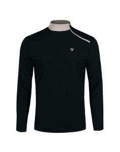 [크리브나인] 하프집업 남성 티셔츠- 2색  BLACK &amp; WHITE